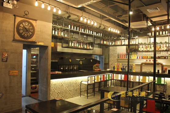 燒烤店吧臺(tái)酒架設(shè)計(jì)